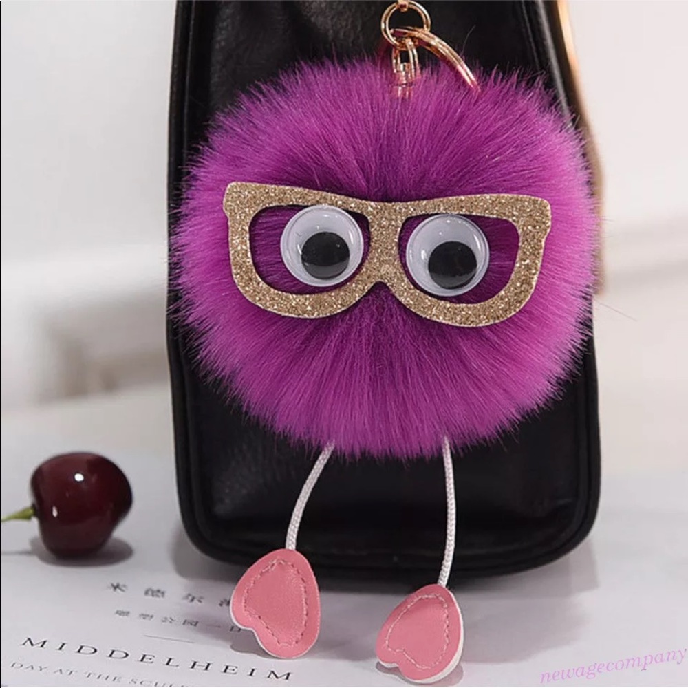 Purple Keychain Purse Charm poof